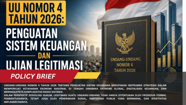 UU Nomor 4 Tahun 2026: Penguatan Sistem Keuangan dan Ujian Legitimasi Sosiologis